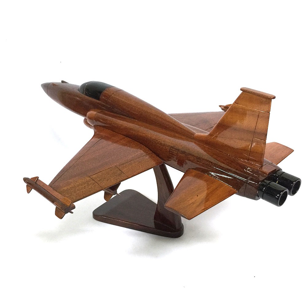 F 16 Falcon Fighter Aircraft Wooden Model F16 Army Airplane Mahogany Wood