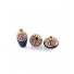 handpainted Miniature set of three earthern vases terracotta warli painting