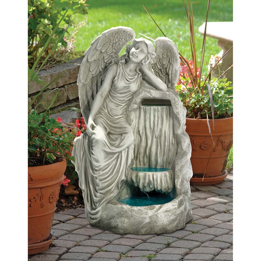 Resting Grace Angel Fountain Fountains Garden Decor