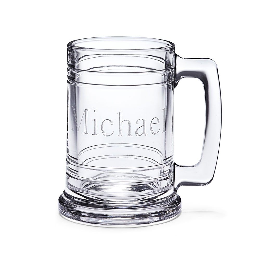 Clear Glass Maritime Beer Mug Engraved Sports Mug