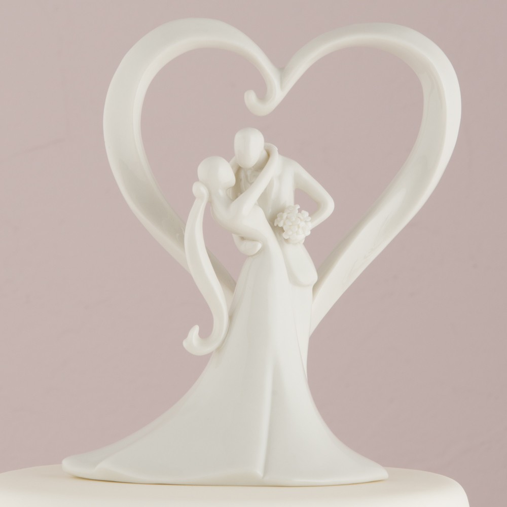 Couples Romance Love Embrace Porcelain Cake Topper Figurine