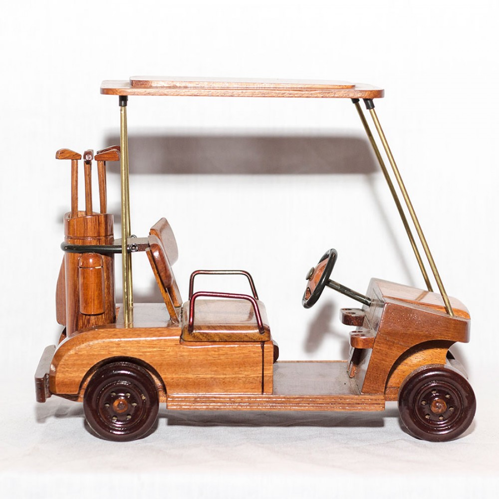 Golf Cart Wooden Mahogany Model Gift for Golf lovers