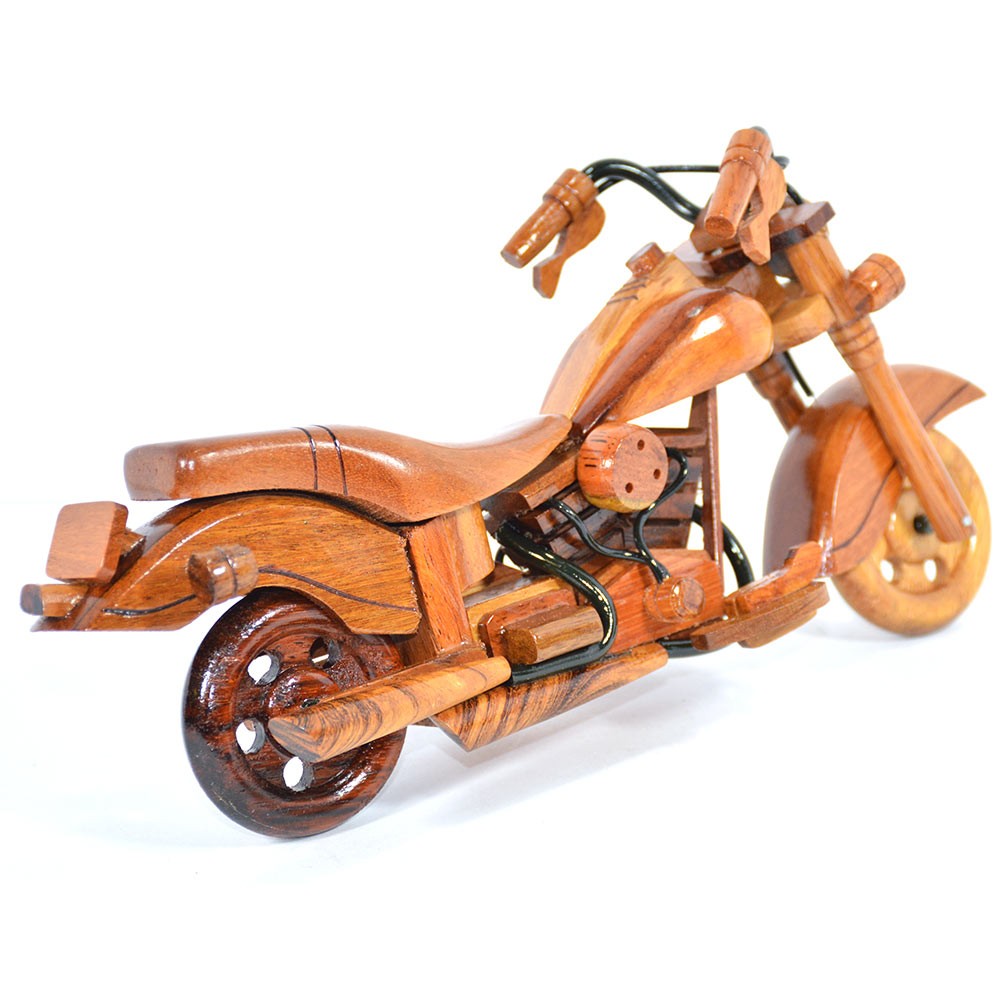 HARLEY DAVIDSON FATBOY TRI-COLOR MOTORBIKE MODELS HANDMADE WOODEN GIFTS HOBBIES 