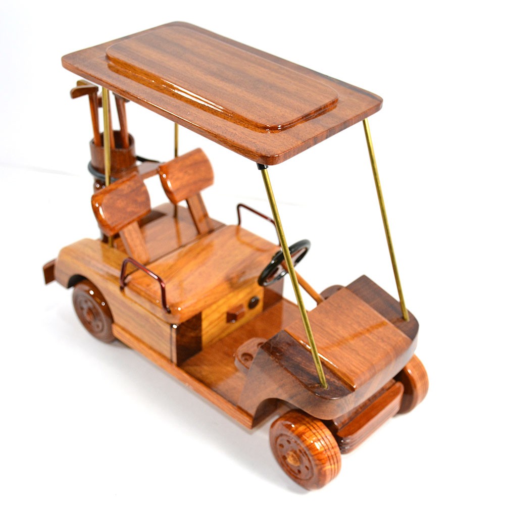 Golf Cart Wooden Mahogany Model Gift for Golf lovers