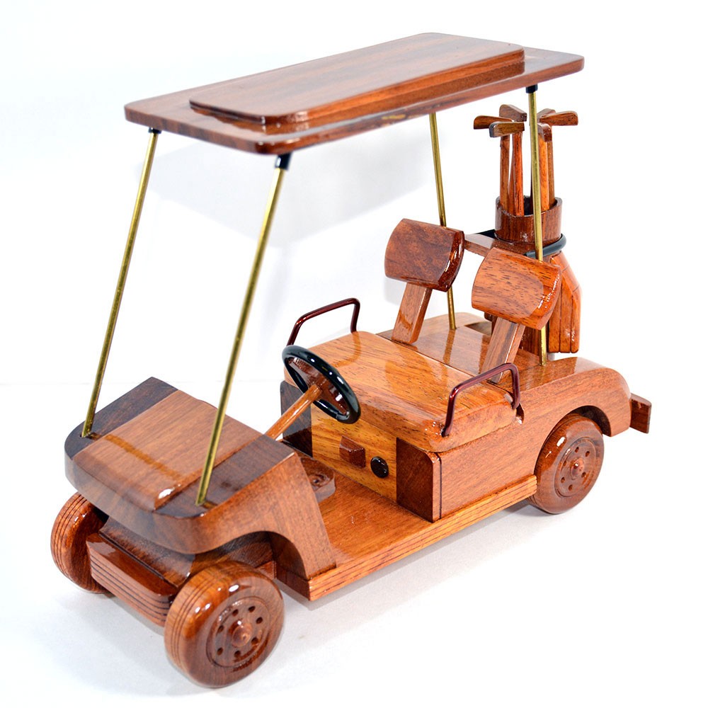 Golf Cart Wooden Mahogany Model Gift for Golf lovers