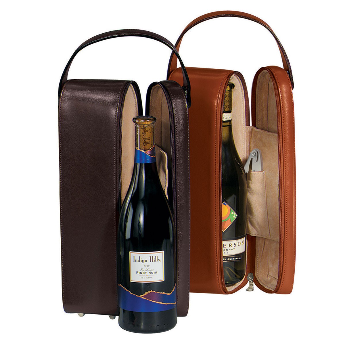 Royce Leather Single Wine Carrying Case Genuine Leather