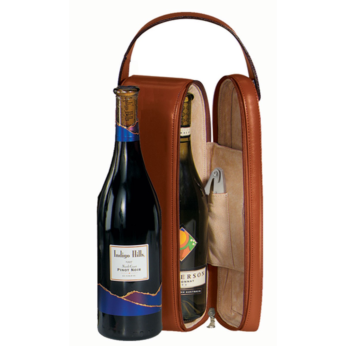 Royce Leather Single Wine Carrying Case Genuine Leather