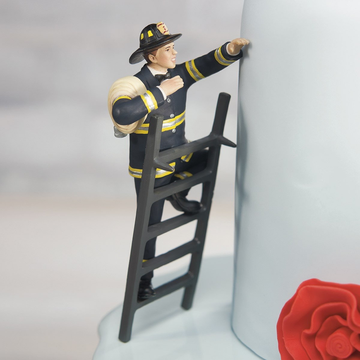 Fireman Groom Figurine - Wedding Cake Topper - To The Rescue! 
