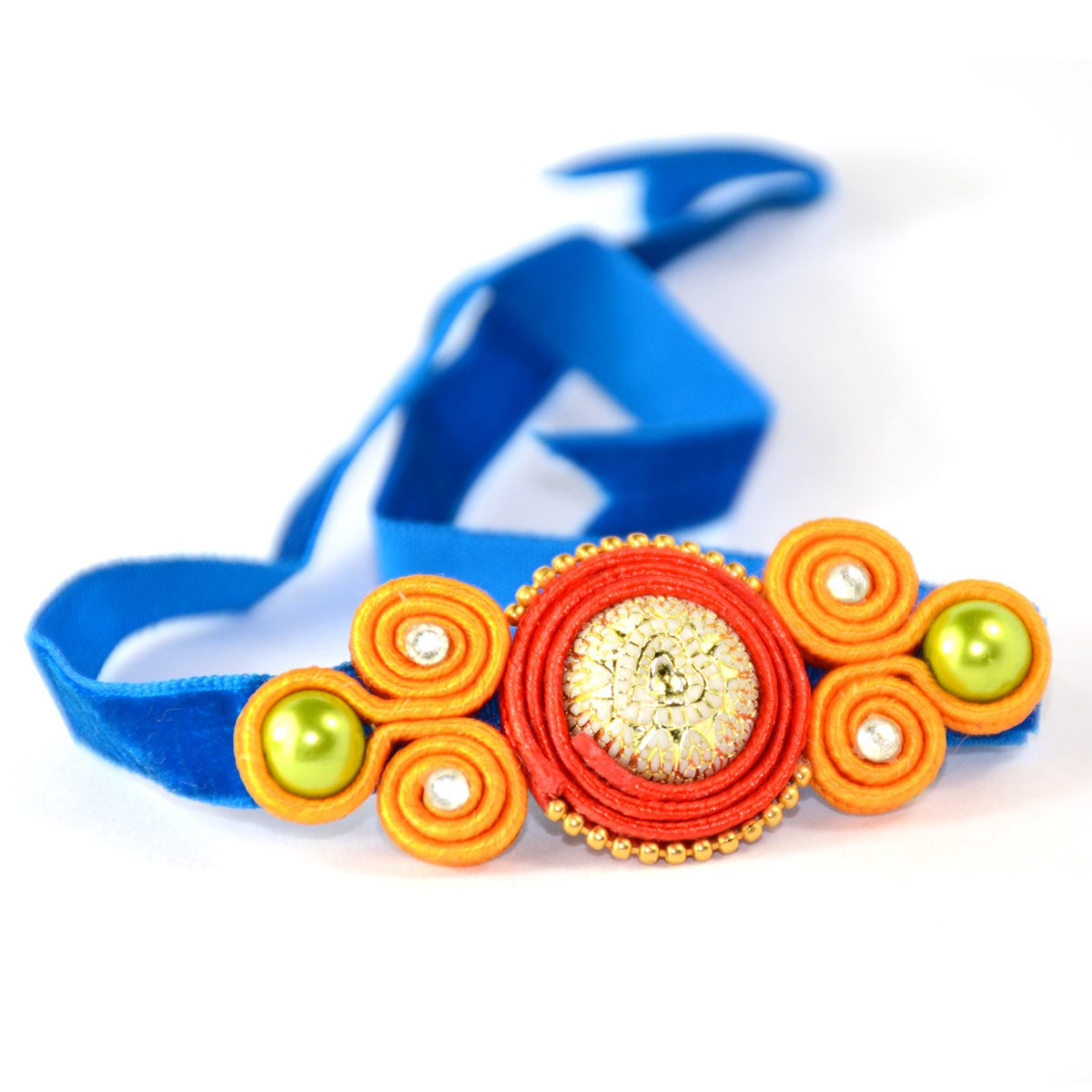 Large Rakhi Soutach Large Rakhi Red Color - Handmade rakhi