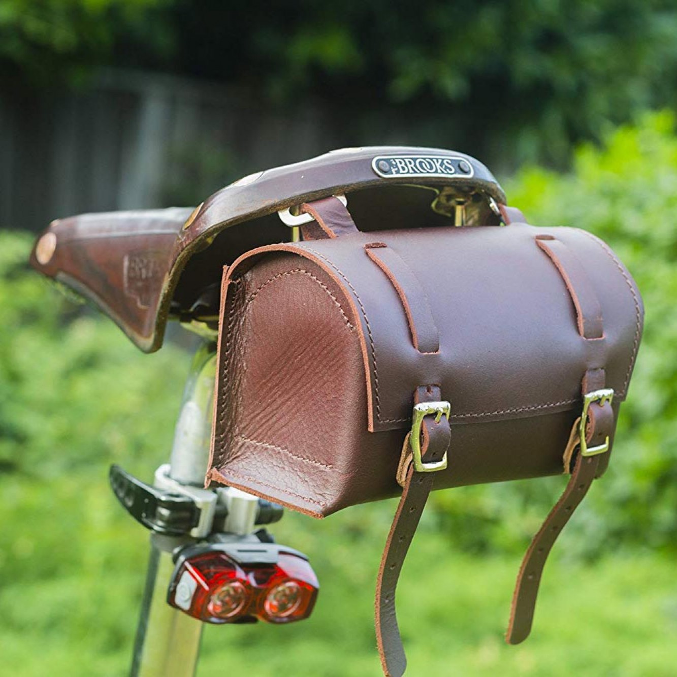 London Craftwork Genuine Leather Tool Bag Bike Saddle Bag Handcrafted Bike Bag Retro Brown bro-raw