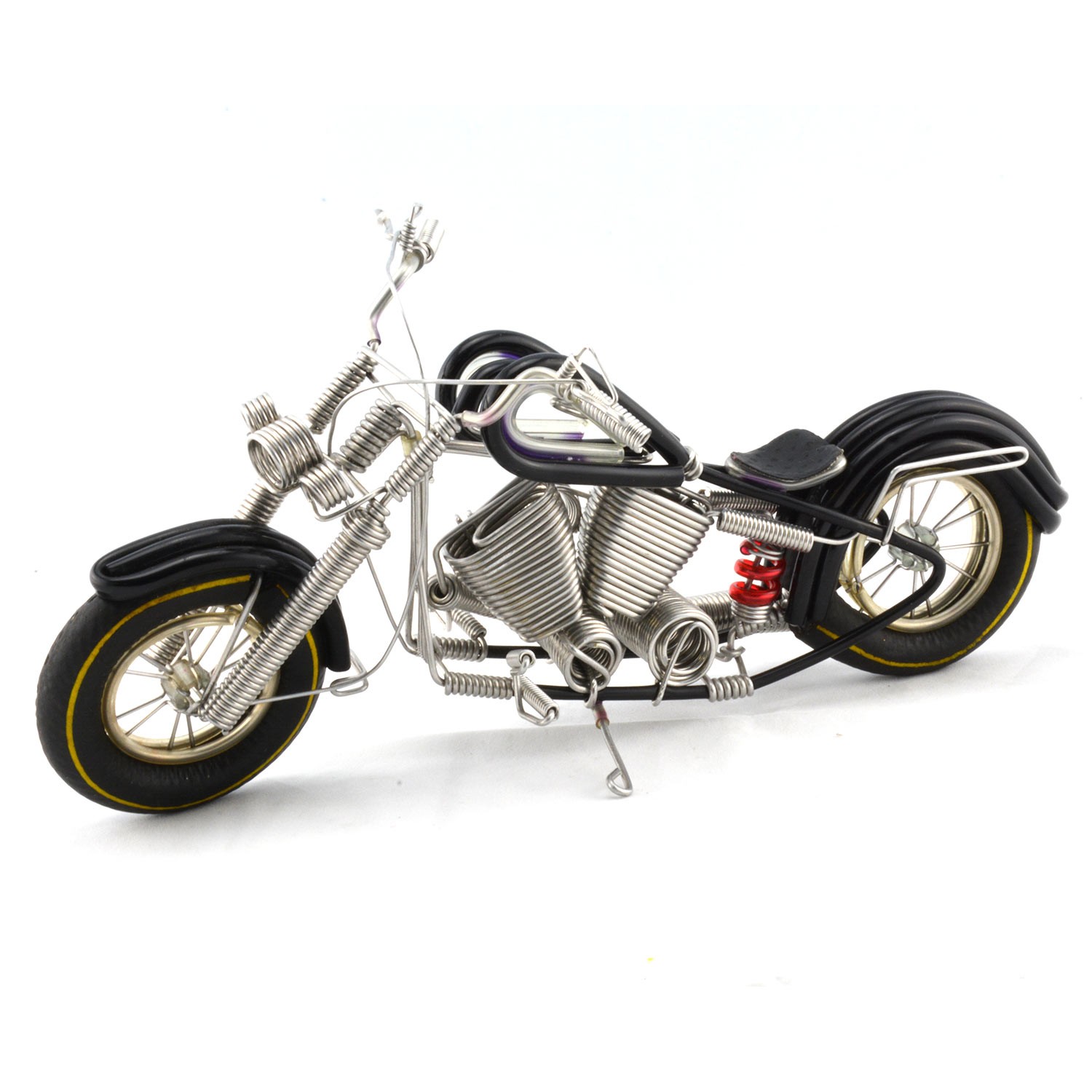 Handmade Motorcycle Model Aluminium Wire Art Black