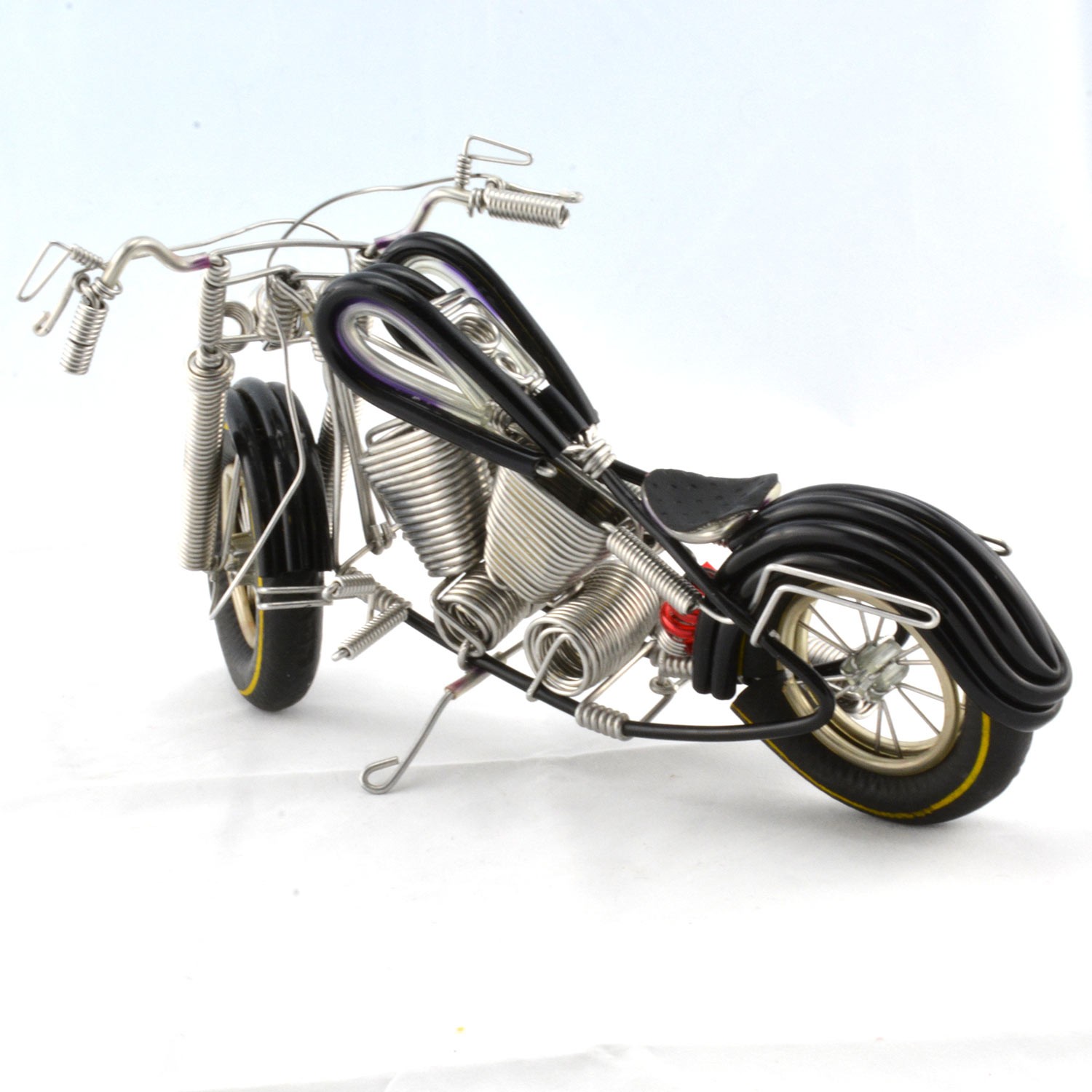 Handmade Motorcycle Model Aluminium Wire Art Black