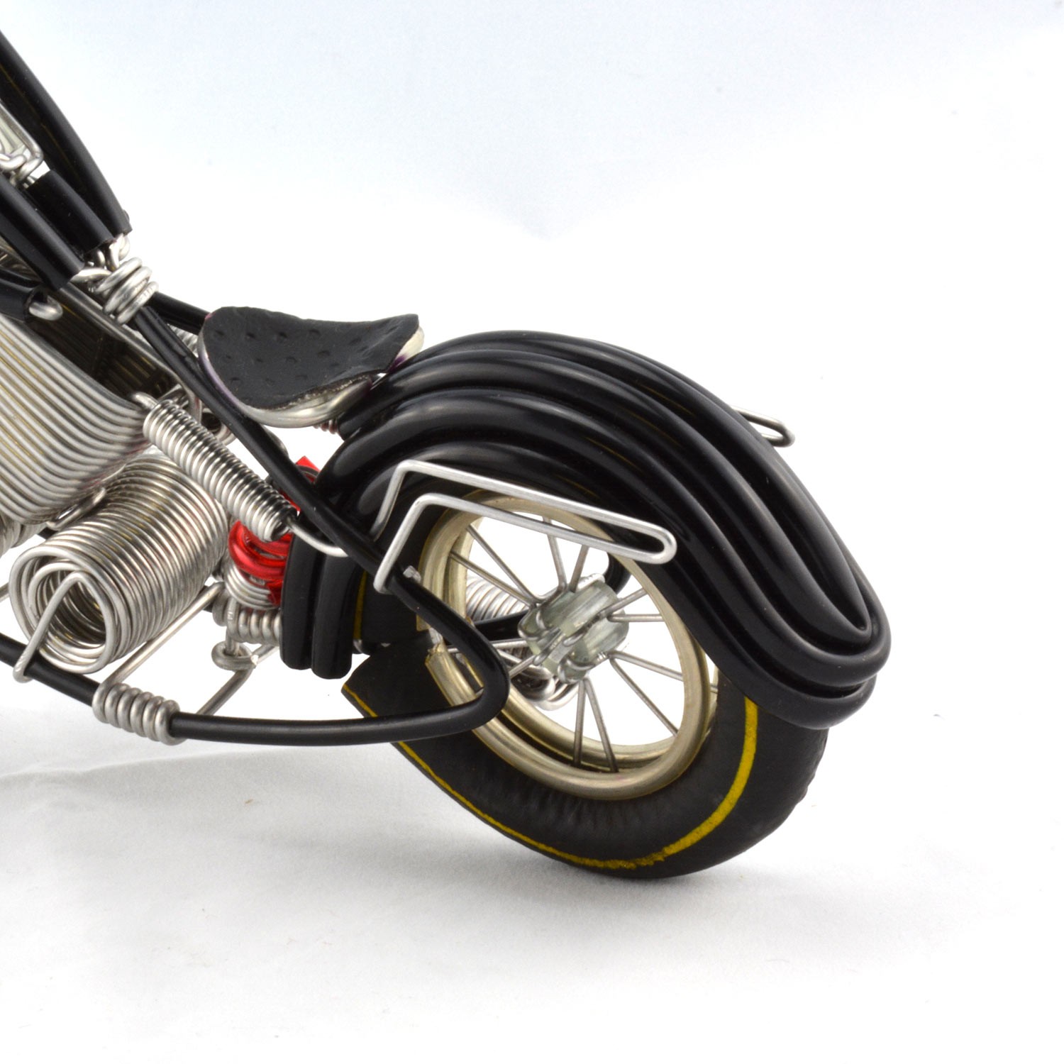 Handmade Motorcycle Model Aluminium Wire Art Black