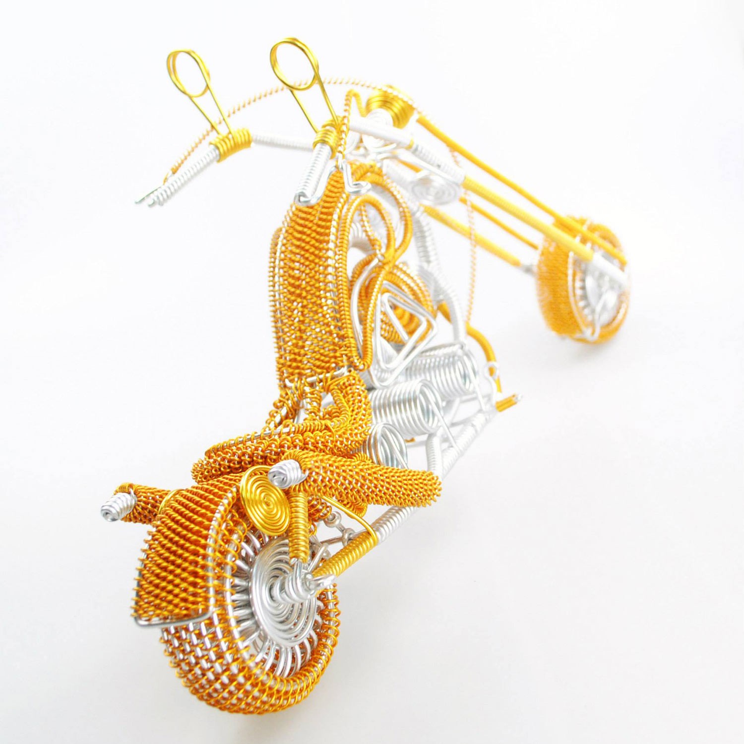 Harley-Davidson Wire Art Motorcycle Model Sculpture - Gold