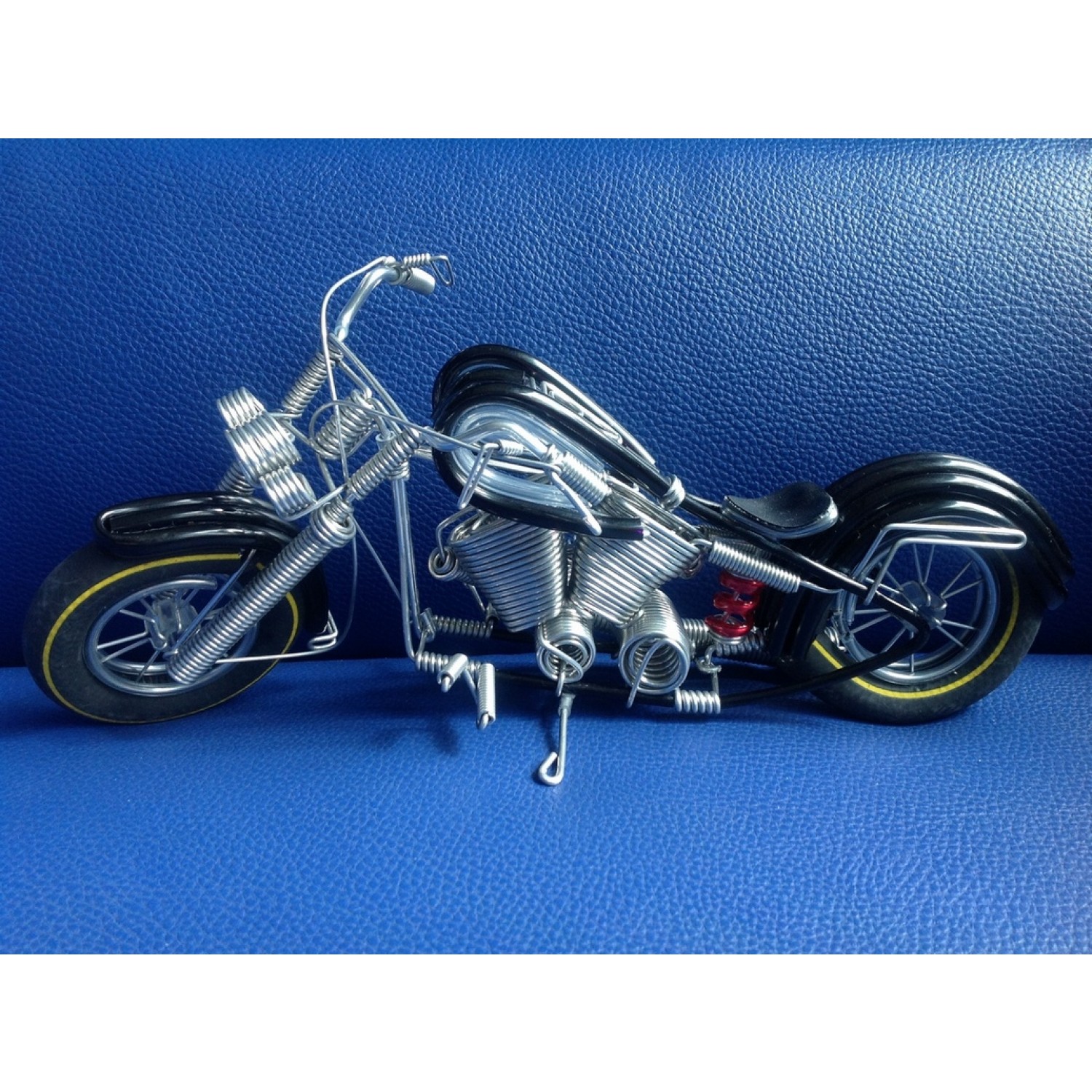 Handmade Motorcycle Model Aluminium Wire Art Black