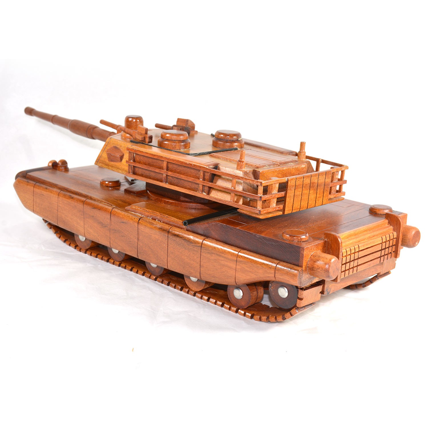M1A2 Abrams Military Wooden Tank Wooden Army Tank Mahogany