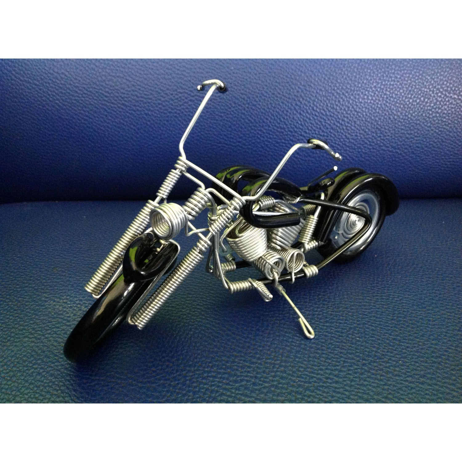 Handmade Motorcycle Model Aluminium Wire Art Black 6 inches