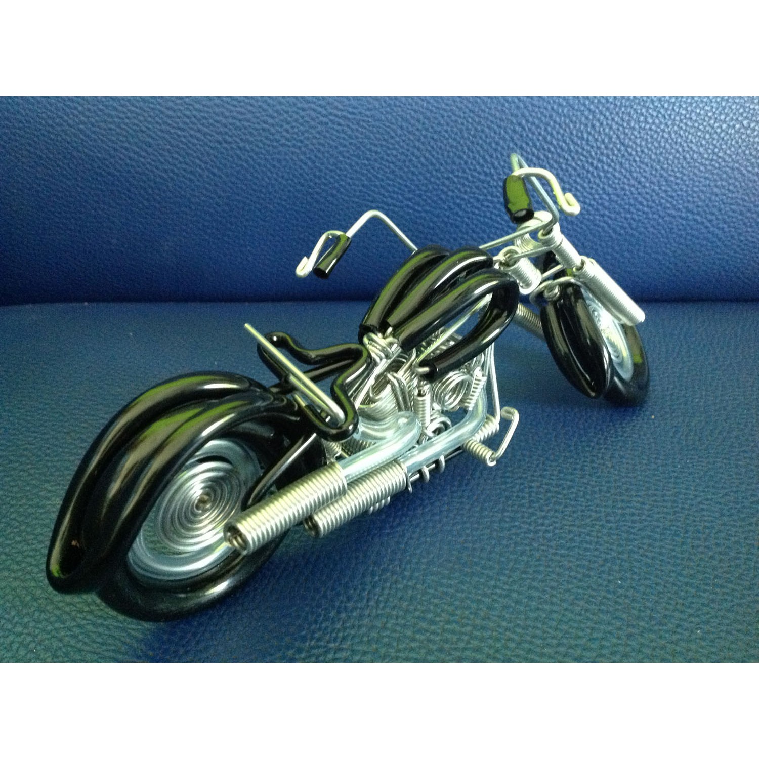 Handmade Motorcycle Model Aluminium Wire Art Black 6 inches