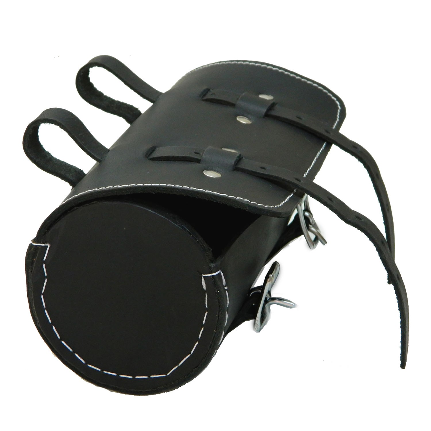 Bicycle Round Saddle Bag in Genuine Leather Tool Bag