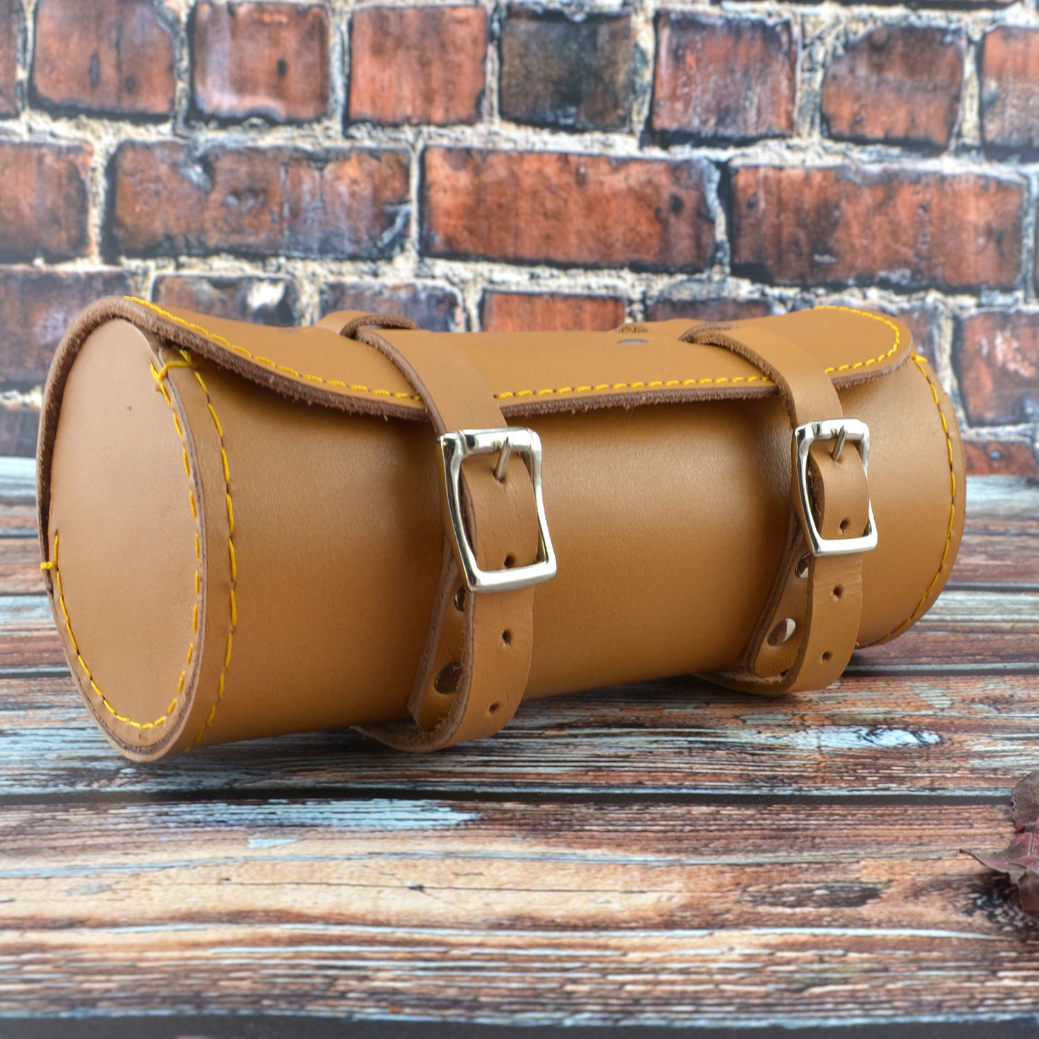 Round Leather Tool Bag