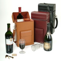 Royce Leather Connoisseur Wine Carrier - Genuine Leather Case