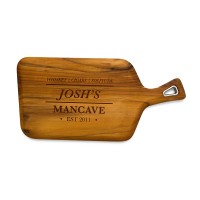  Men's Barware Etched Teak Cutting And Serving Board Gift