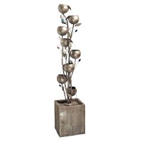 Abstract Floral Metal Tower Fountain