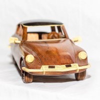 DS Pallas 1968 - Handcrafted Mahogany Wood Model Car - Wooden Art