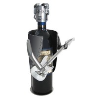 Guitar Player with Electric Guitar Wine Bottle Holder