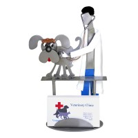 Veterinarian Examining Dog Business Card Holder 