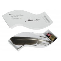 Wave Writing Set Feather - Calligraphy Wave Writing Feather Pen & Ink Set White Box