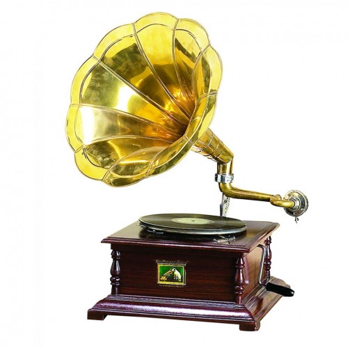 Wood Metal Gramophone Decor with Musical Blend