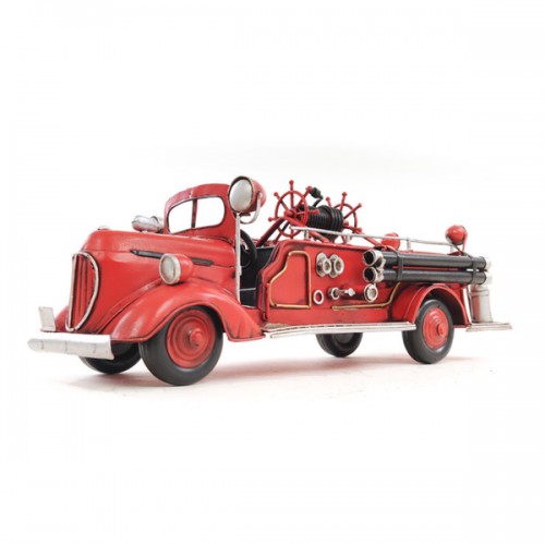 Handcrafted Iron framed 1938 Red Fire Engine Ford 1:40 scaled model