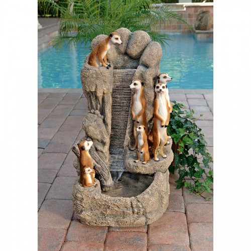 Meerkat Family Watering Hole Fountain