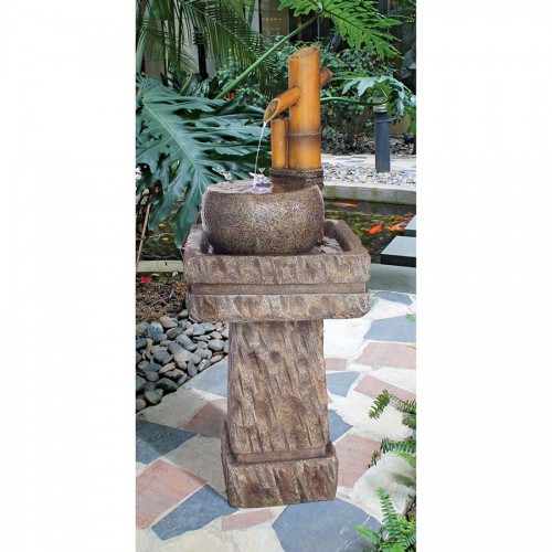 Bamboo Wellspring Pedestal Fountain