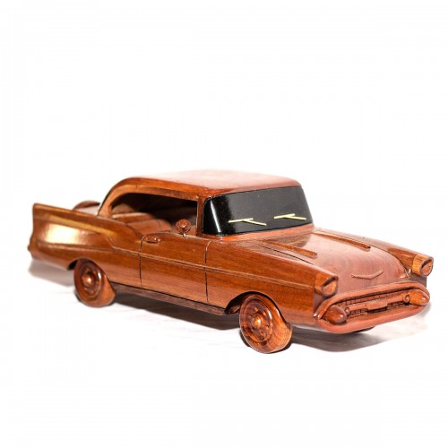 1957 Chevy Belair Wooden Car Model Chevrolet Mahogany Wood