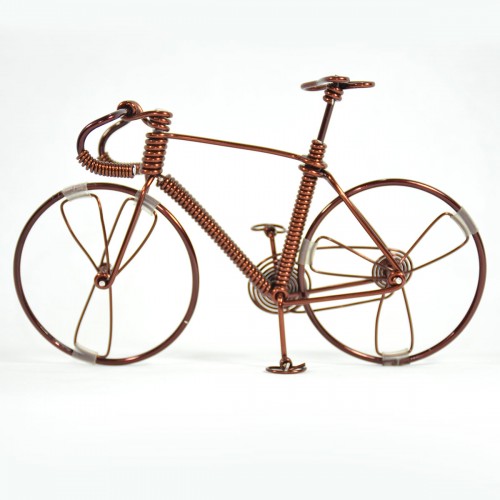 Bicycle Wire Art Sculpture handmade bike copper color - men's gear