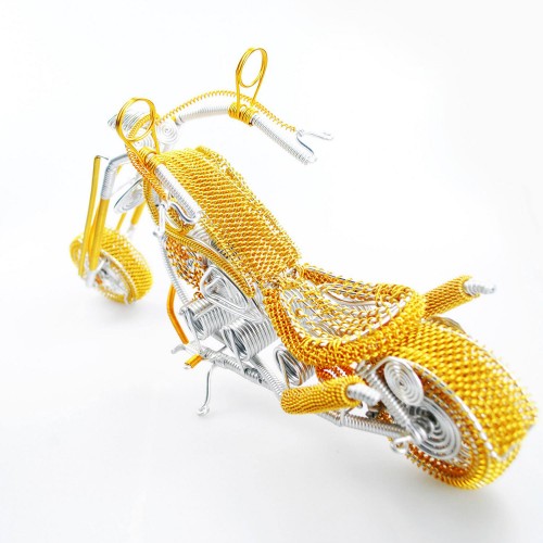 Harley-Davidson Wire Art Motorcycle Model Sculpture - Gold