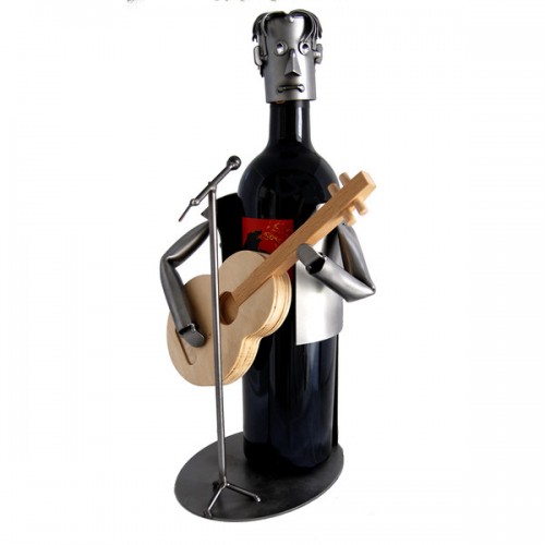 Guitar Player 1 Bottle Tabletop Wine Rack