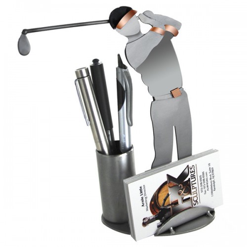 Our Golfer Business Card Holder makes excellent desktop art for your golfing buddy