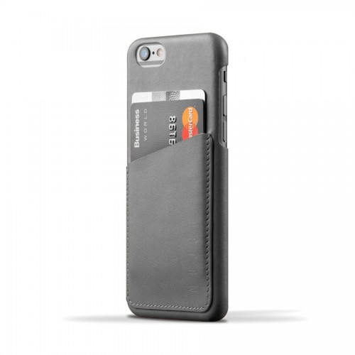 Leather Wallet Case for iPhone 6(s) - Gray Color