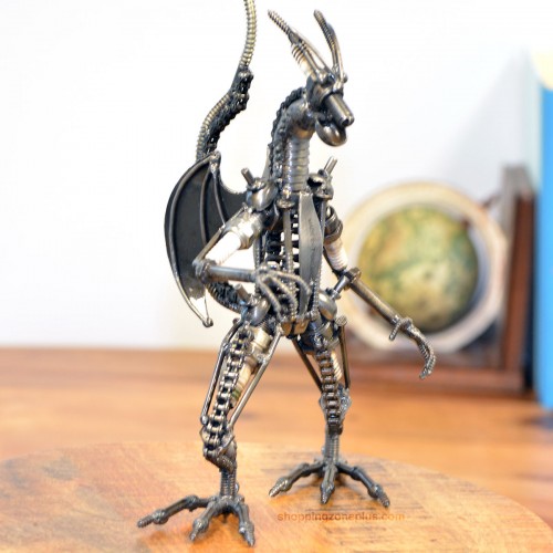 Dragon Scrap Metal Sculpture Model Recycled Handmade Art