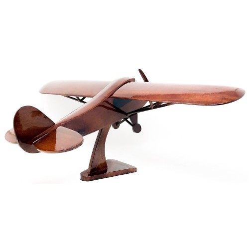 Piper J-3 Cub Aircraft Wooden Model replica | Natural Mahogany Model