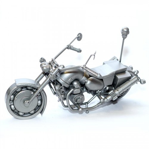 Metal Police Motorcycle Sculpture
