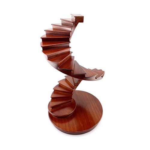 Library Spiral Stairs Architectural 3D Wooden Model 15”