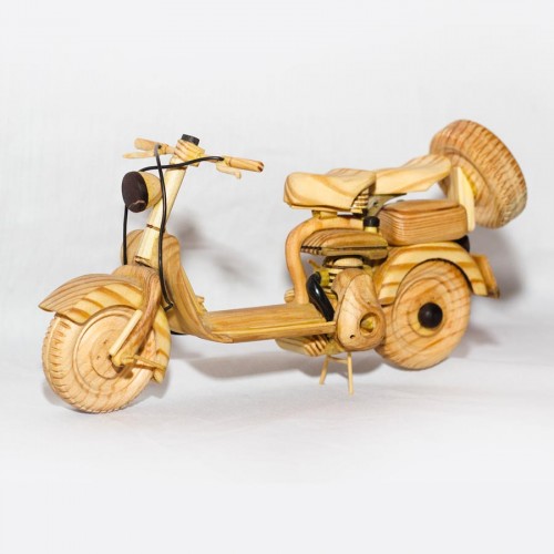 Wooden Vespa Scooter Model : Wood, Bike Desk Model
