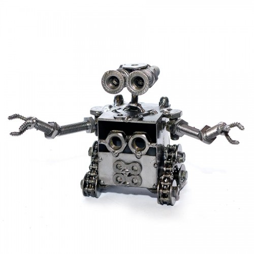 Wall E Robot (13cm) Recycled Metal Sculpture Model : Handmade