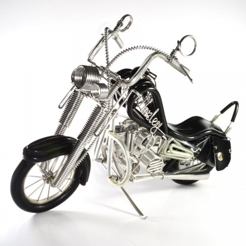 Wire Art Harley-Davidson, Handmade Aluminium Wire Art Sculpture Motorcycle (Black)