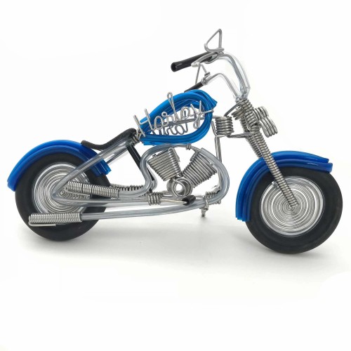 Harley Motorcycle Wire Art Model | Motorcycle Aluminium Wire Art Blue