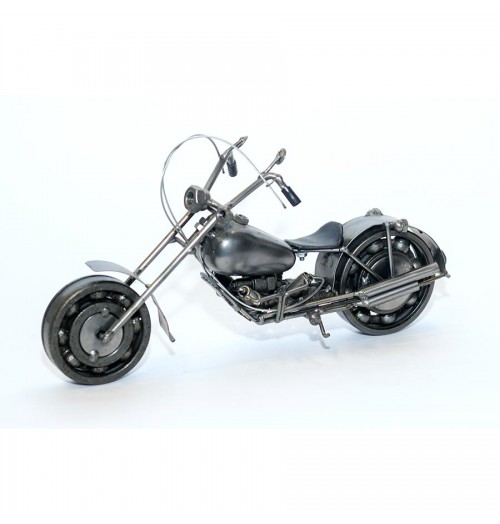 Harley Davidson : Motorcycle Model 30cm Metal Sculpture - Gray Medium